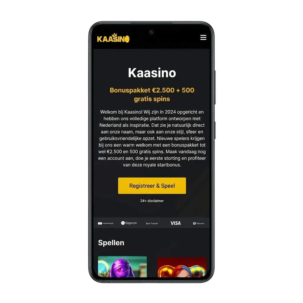 Kaasino app op iPhone met casino games en sportweddenschappen