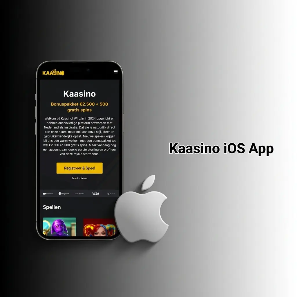 Kaasino iOS app op iPhone en iPad